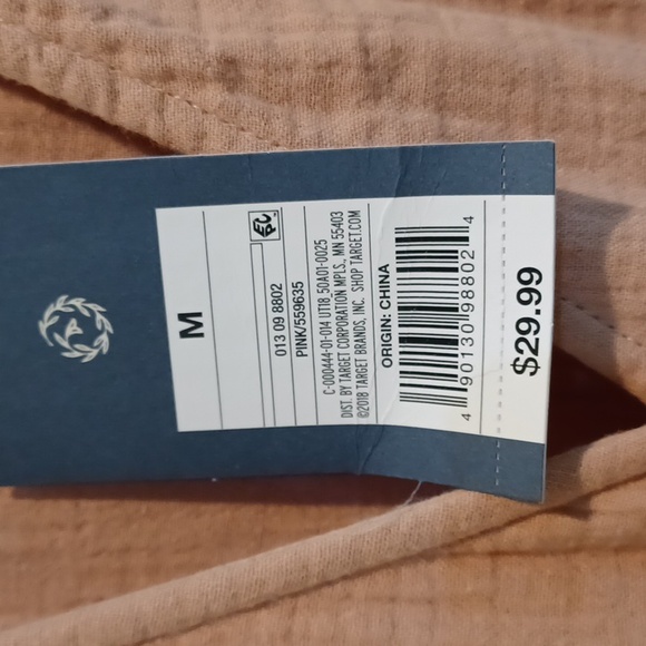 NWT Universal Thread Med "pink" cotton wrap midi dress - Picture 3 of 10